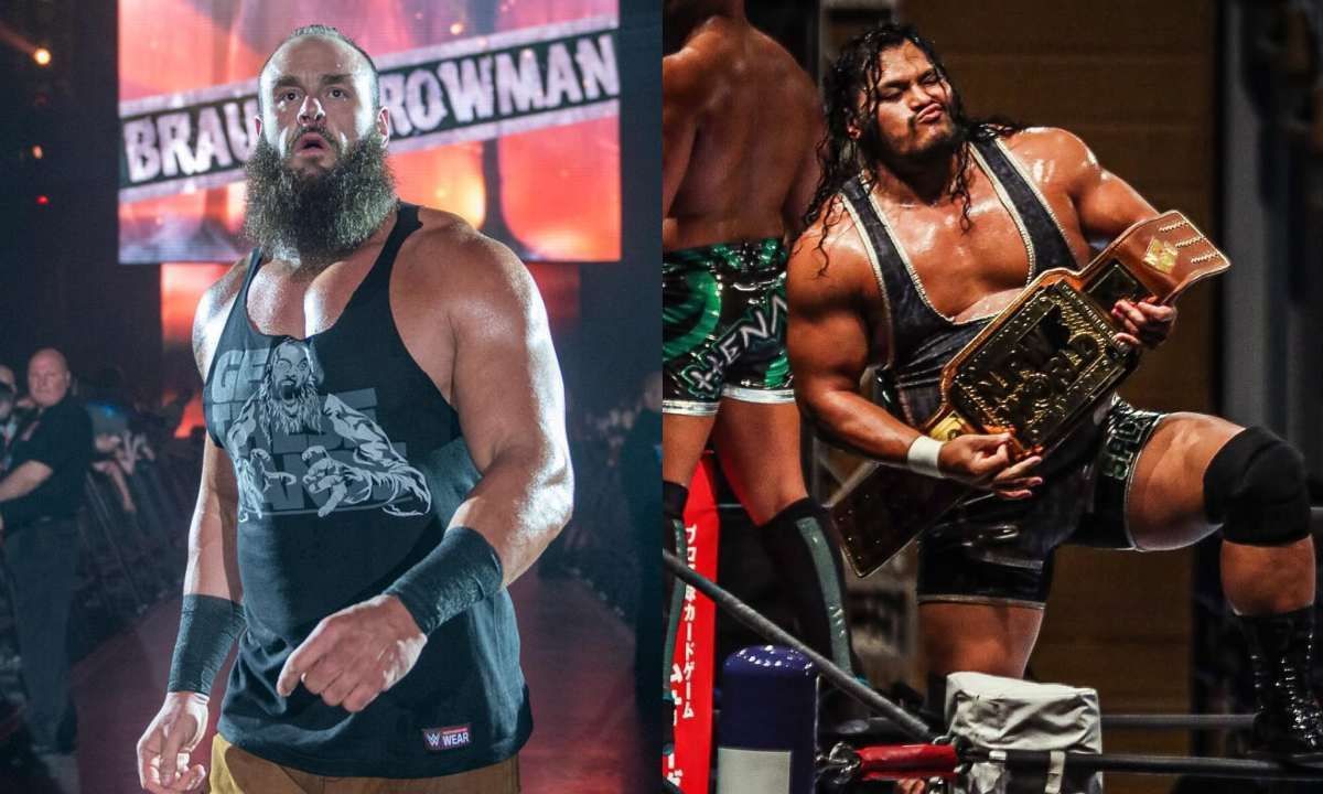 Former WWE superstar Braun Strowman (L) and Former NJPW star, Jeff Cobb  (R). [Photo credit: WWE.com and  Jeff Cobb