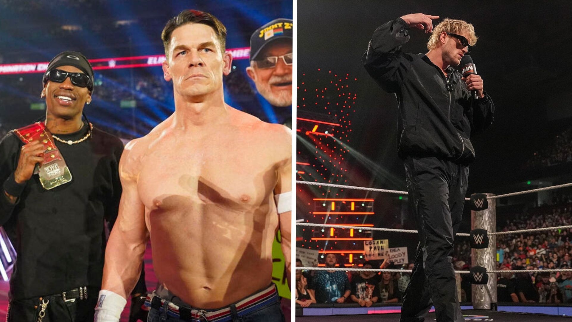 John Cena, Travis Scott, and Logan Paul are well-known outside the wrestling world [Image Credits: WWE.com]