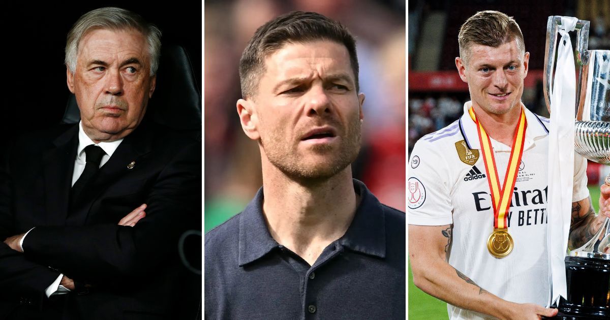 L to R: Carlo Ancelotti, Xabi Alonso, and Toni Kroos (All images sourced from Getty)