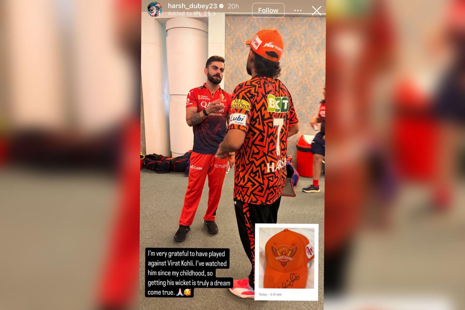 Harsh Dubey and Virat Kohli (Image via Instagram-@harsh_dubey23)