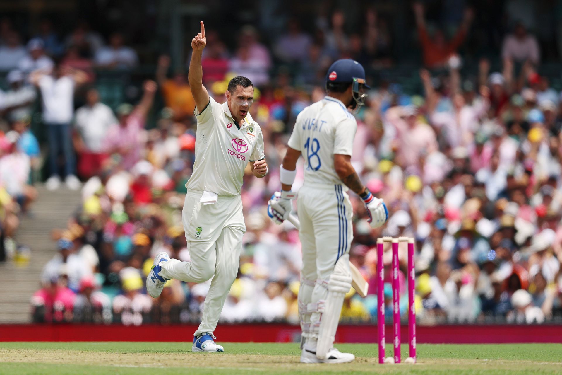 Virat Kohli repeatedly fell prey to deliveries outside the off-stump in BGT 2024-25. [P/C: Getty]