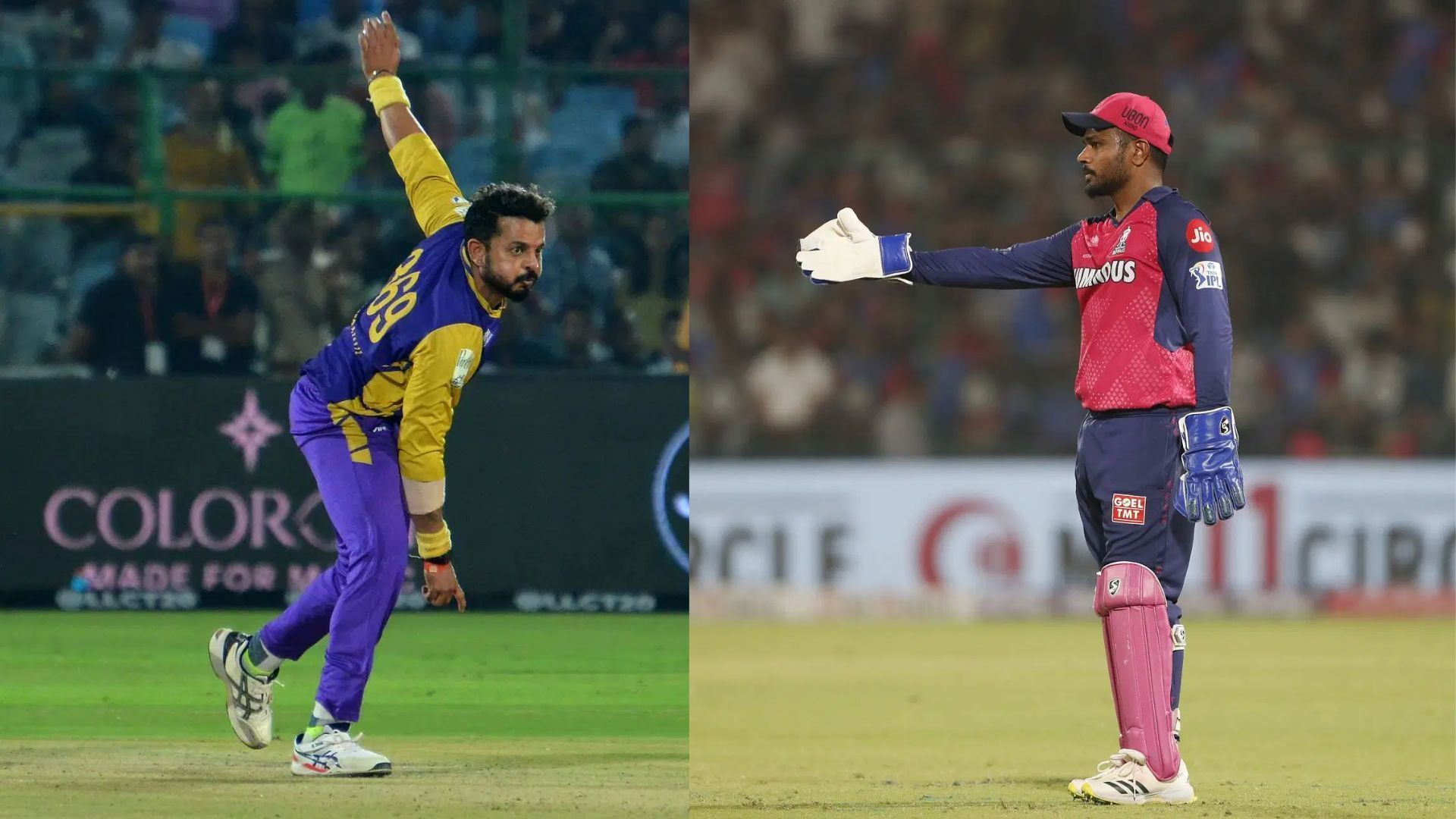 S Sreesanth (L) and Sanju Samson (R) - Source: Getty