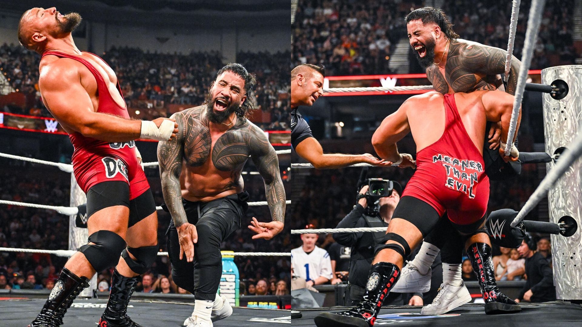 Breakker and Uso were in action last night on RAW. [Image credits: WWE.com]