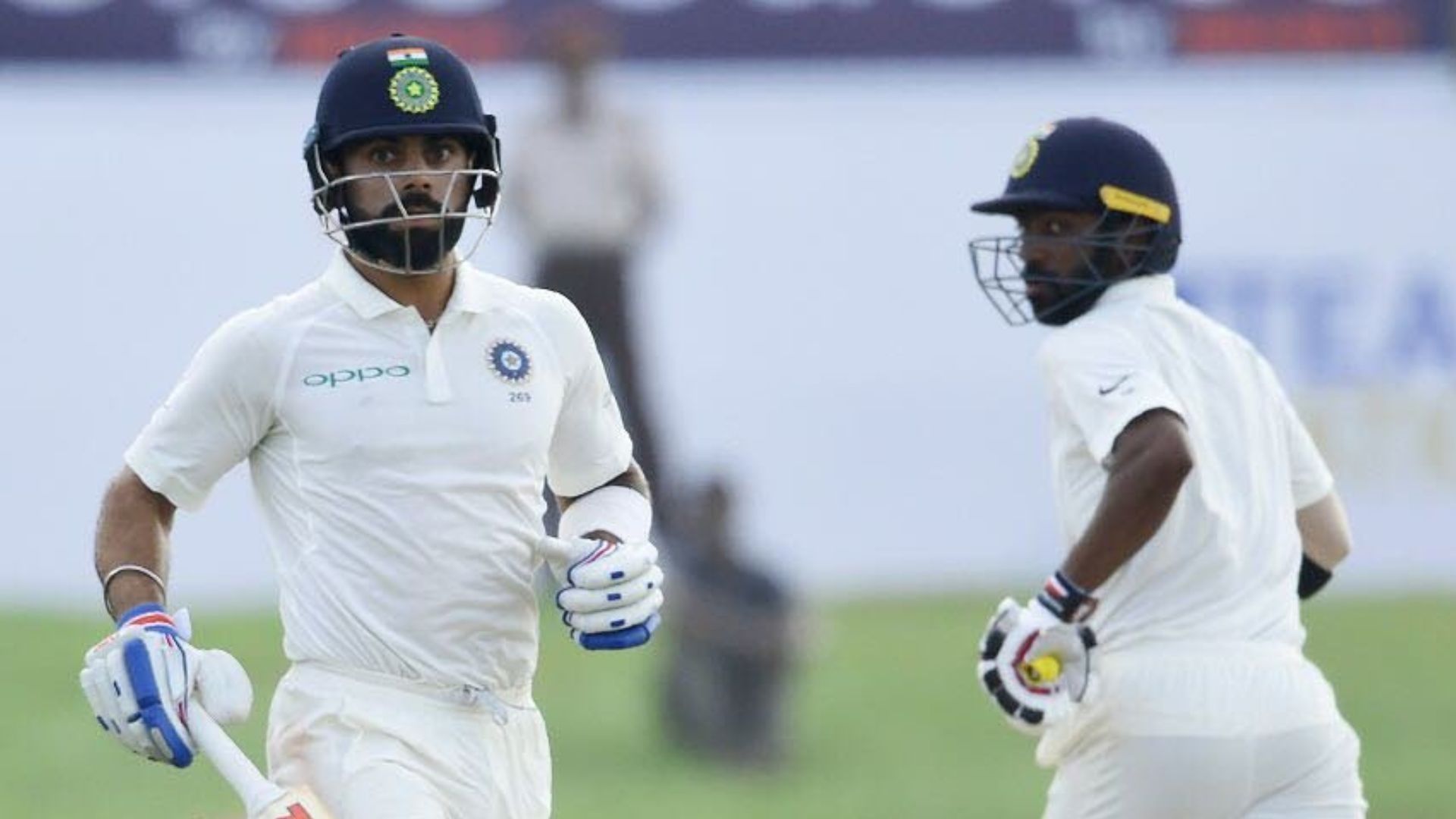 Virat Kohli and Abhinav Mukund batting together in a Test match (Image Credits: Abhinav Mukund/X)