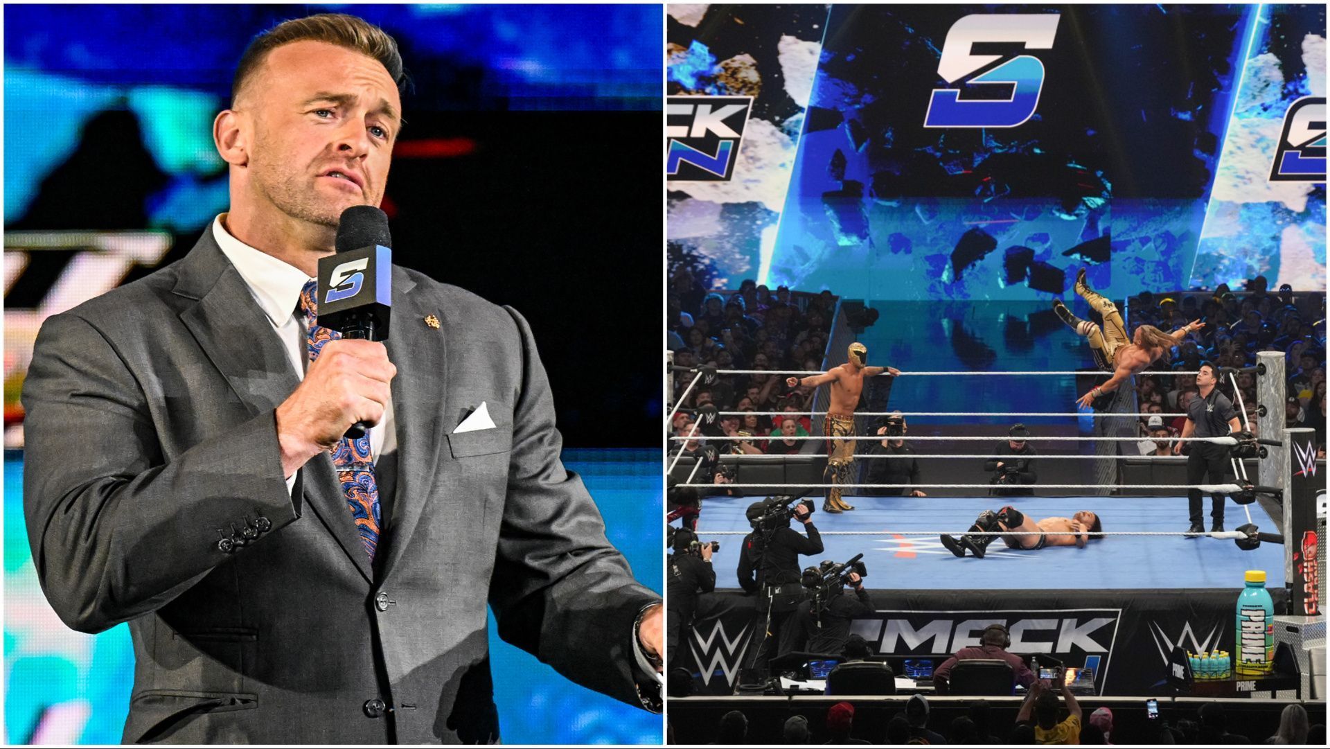 WWE SmackDown General Manager Nick Aldis makes an announcement