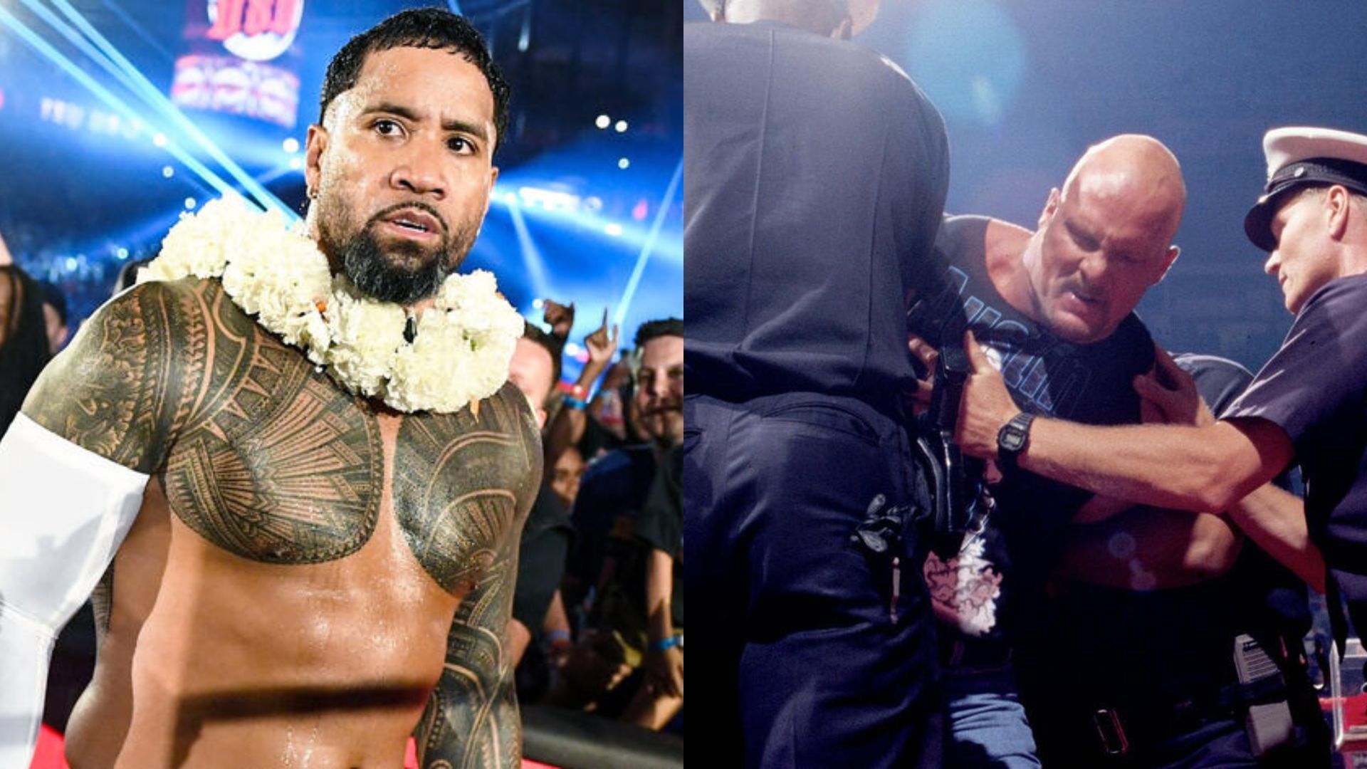 Jey Uso [left] and Stone Cold Steve Austin [right] [Image Credits: WWE.com]