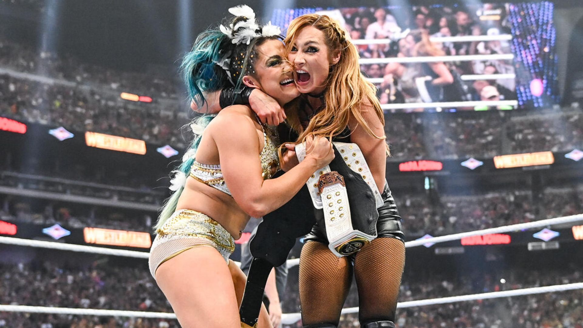 Lyra Valkyria and Becky Lynch at WrestleMania 41 in Las Vegas. [Photo via - WWE.com]
