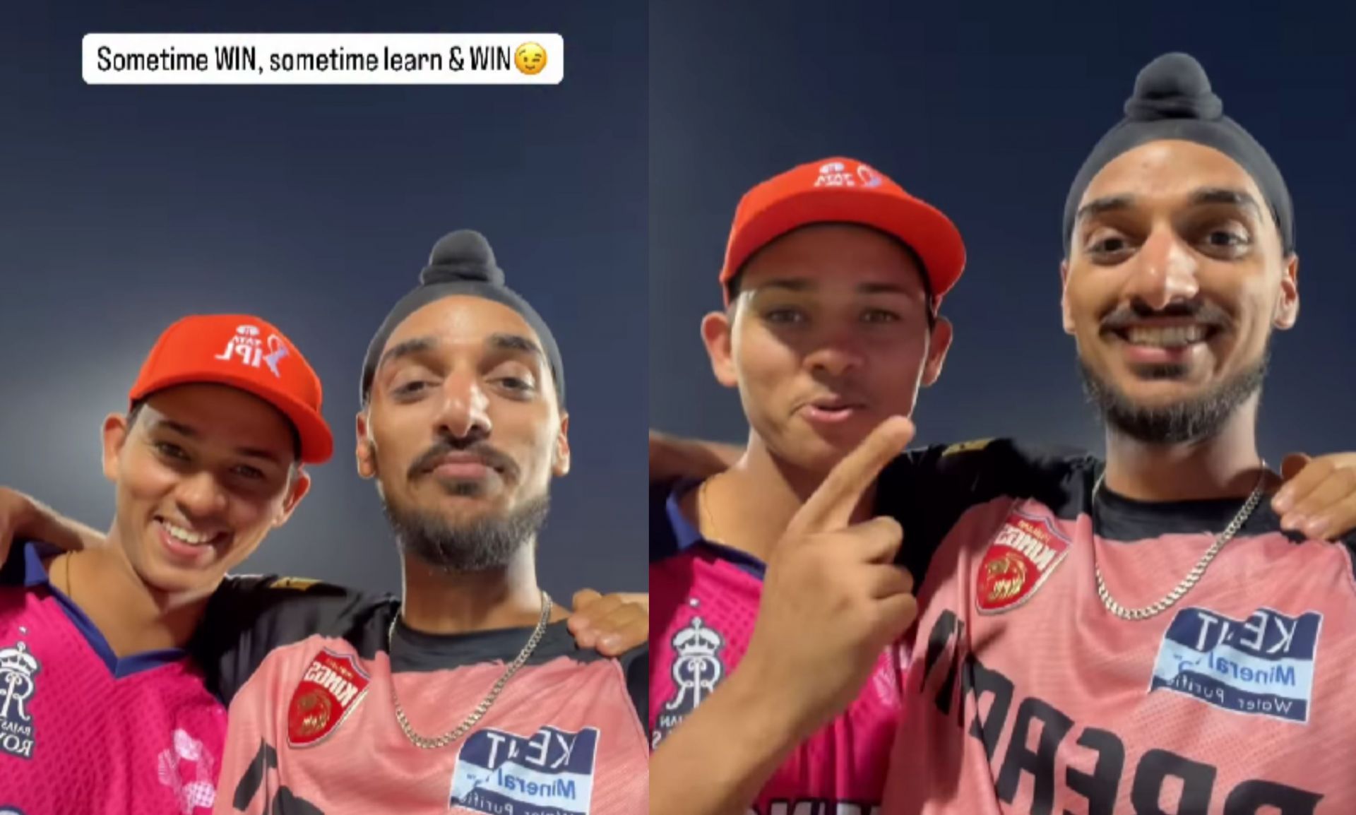Arshdeep Singh and Yashasvi Jaiswal after RR vs PBKS IPL 2025 match. (Images: Arshdeep Singh/Instagram)