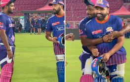 Rohit Sharma laughs after confusing Sanju Samson about his birthday ahead of RR vs MI IPL 2025 match [Watch]