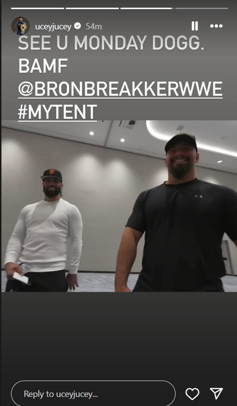 Jey Uso isn&#039;t worried about Bron Breakker [Photo credit: Uso&#039;s Instagram Story]