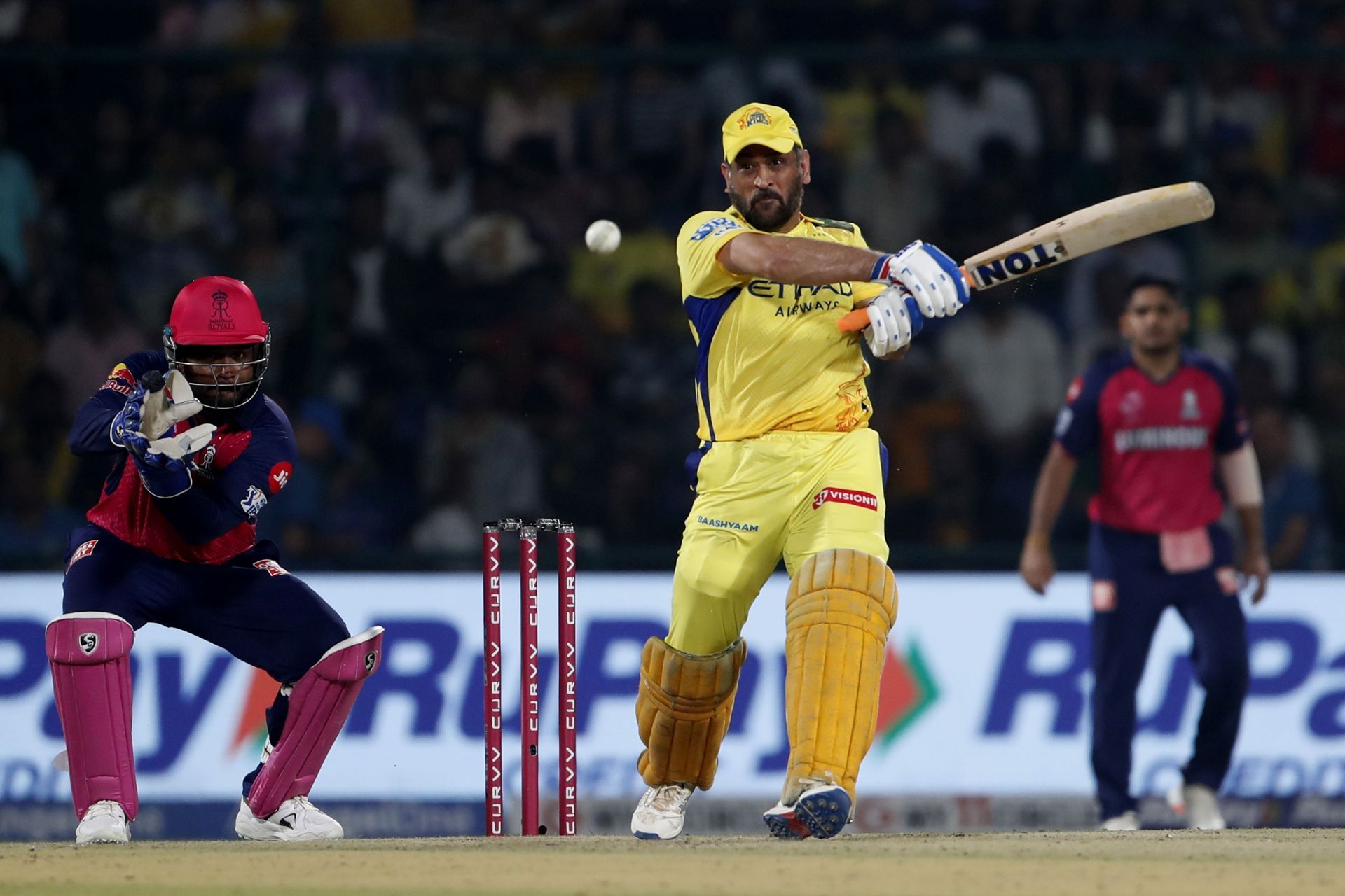 MS Dhoni played a slow knock in CSK&#039;s IPL 2025 clash against RR. [P/C: Getty]