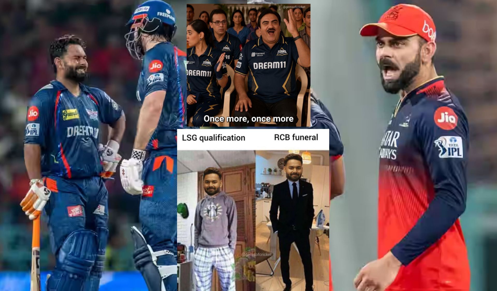 Fans react after 1st innings of LSG vs RCB match. (Image: bcci.tv, X - @GemsOfCricket)