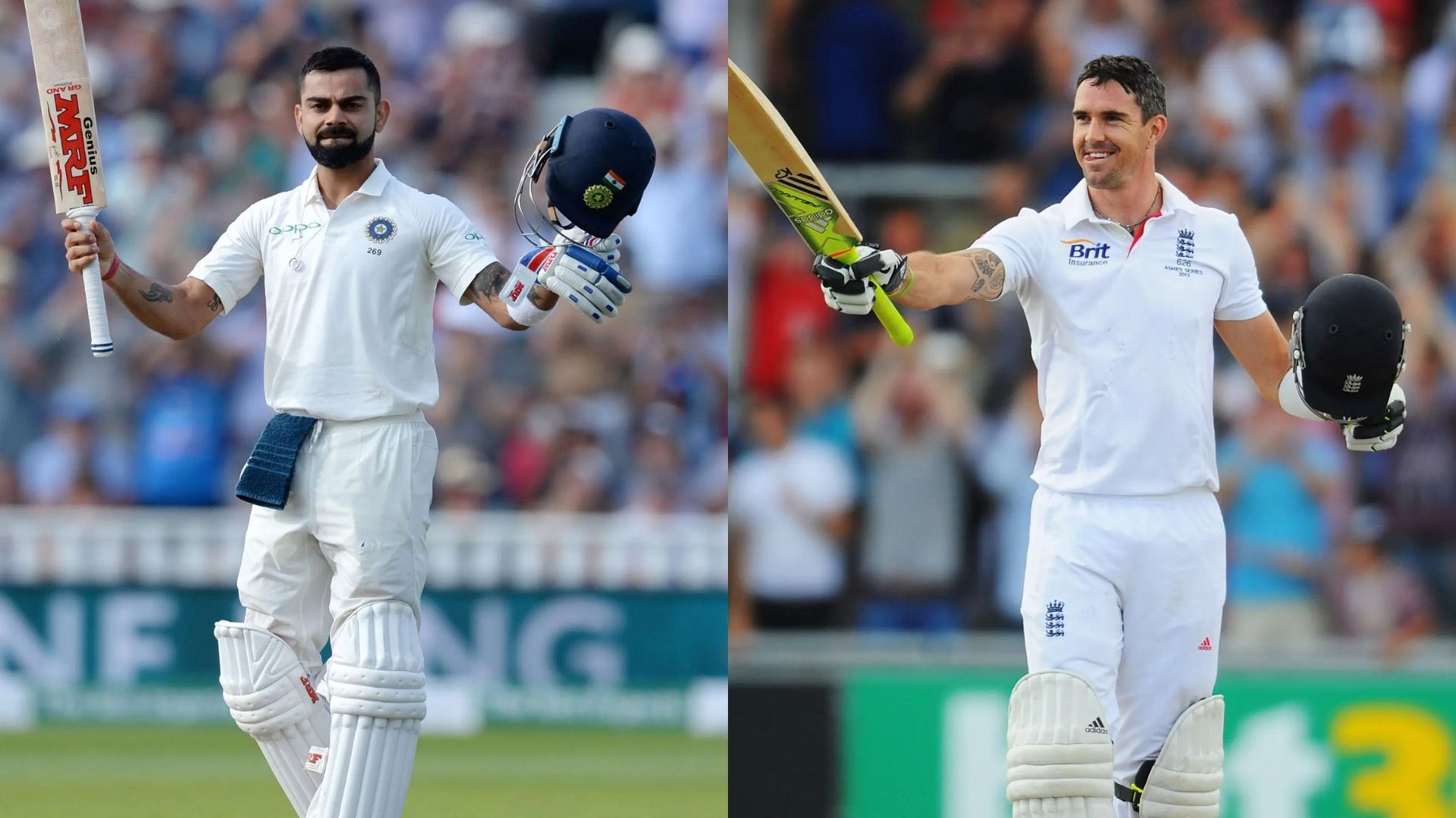 Comparing Test stats of Virat Kohli and Kevin Pietersen after first 104 games (Images via Getty)