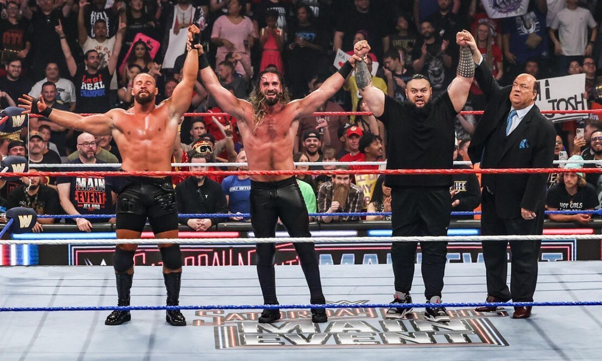Seth Rollins along with Bron Breakker and Bronson Reed in WWE.  [Photo credit: WWE.com]
