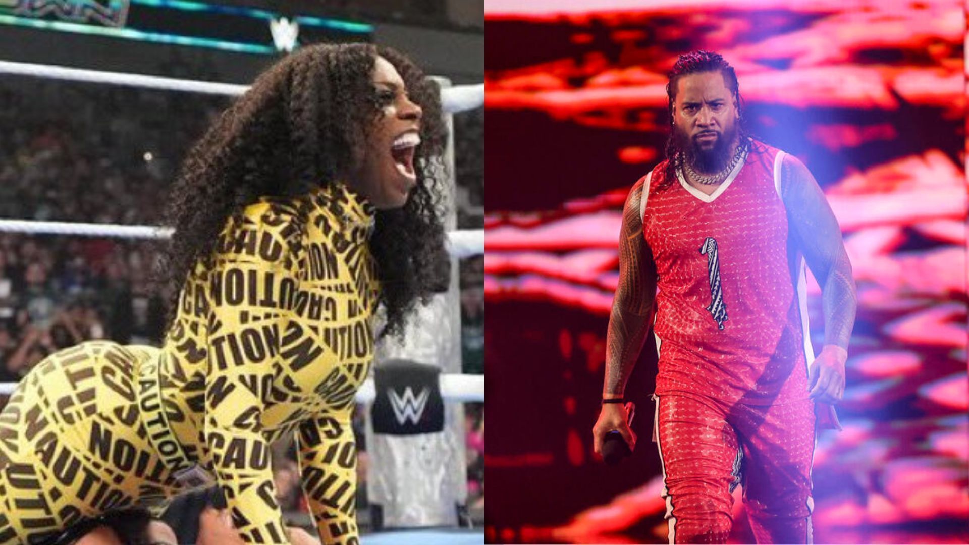 Naomi (left), Jimmy Uso (right) (Image Credits: Naomi on X and WWE.com)
