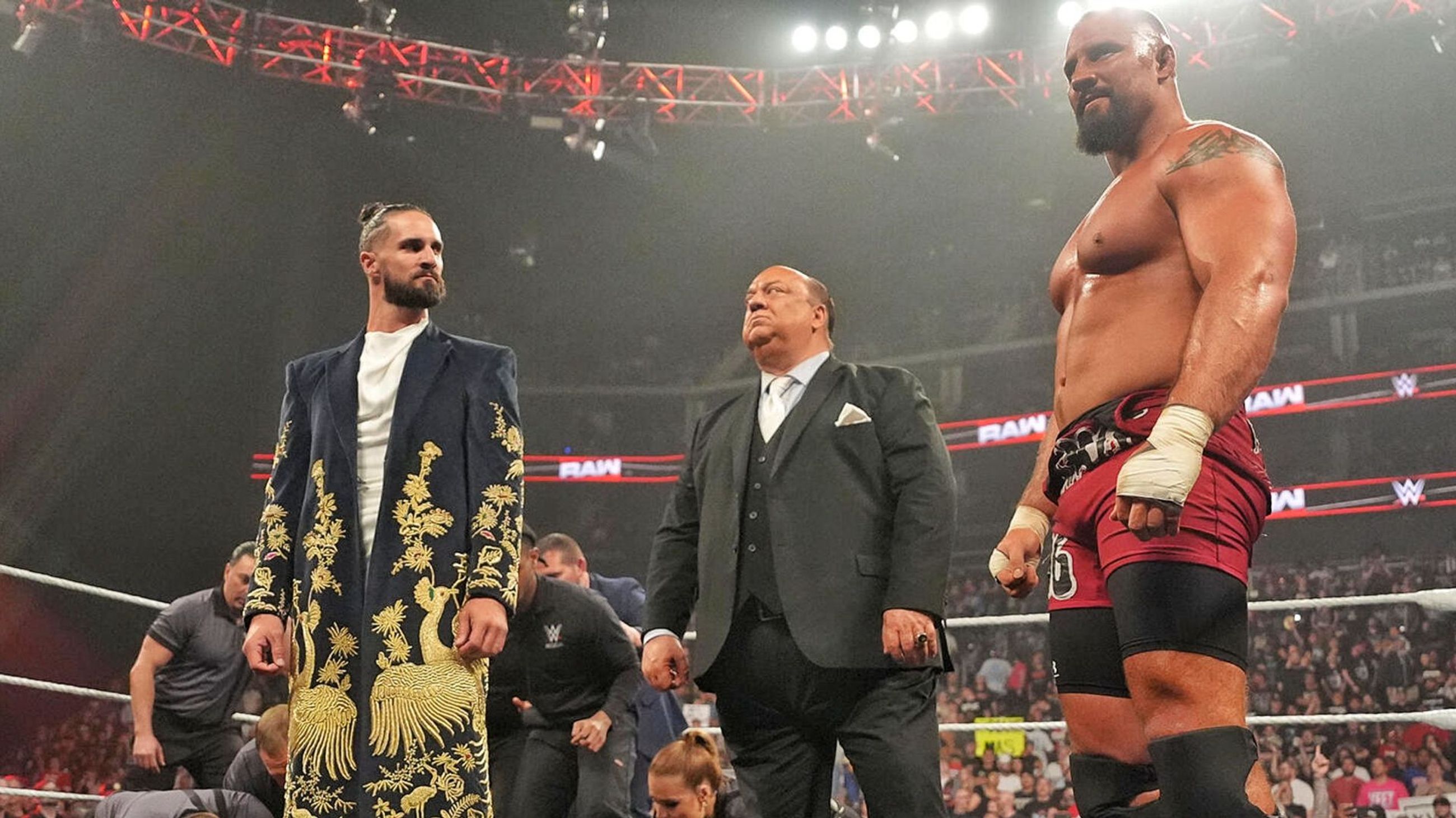 Seth Rollins, Bron Breakker, Paul Heyman