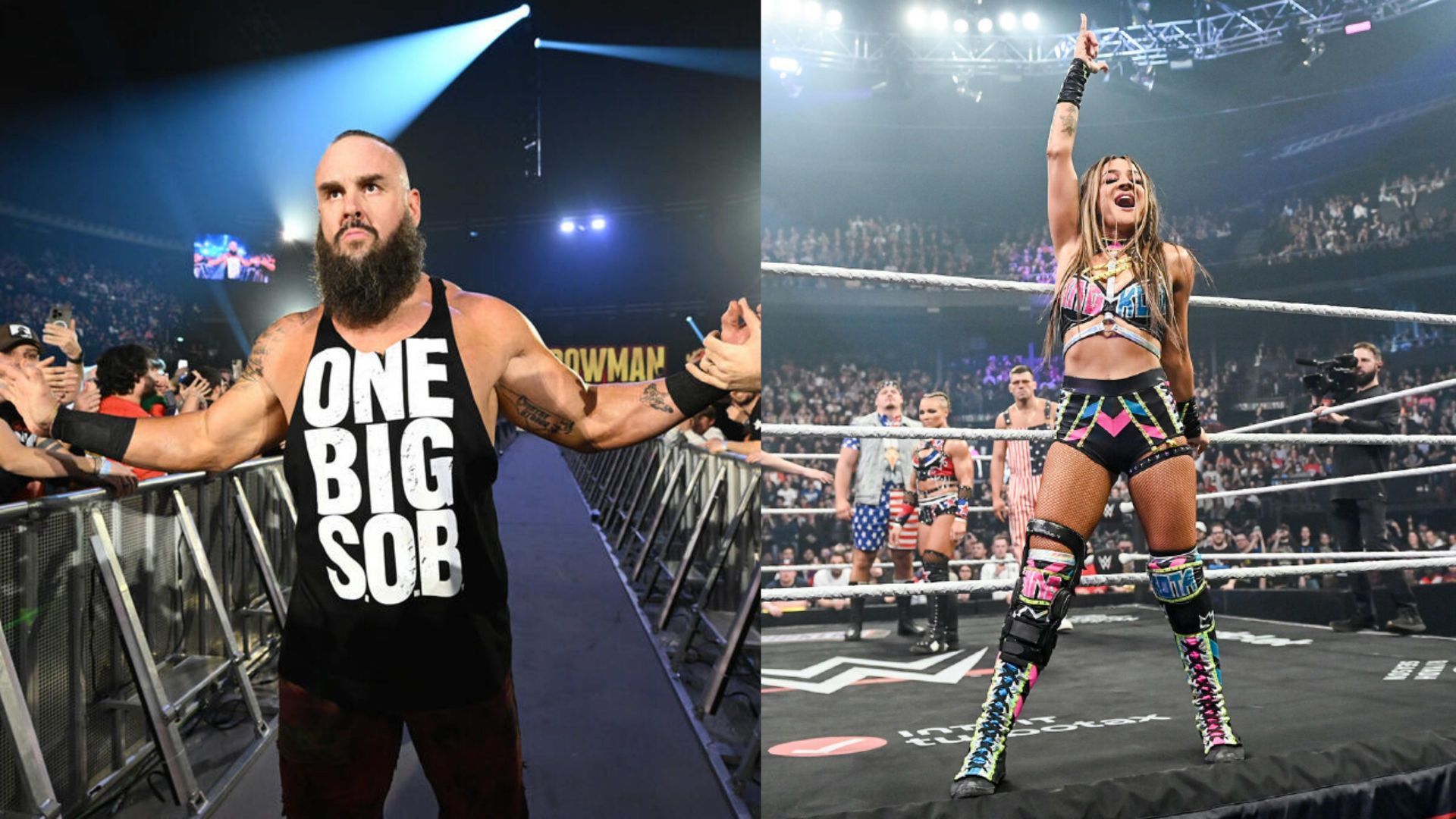 Braun Strowman, Dakota Kai, Akam, Razar, Tegan Knox, WWE