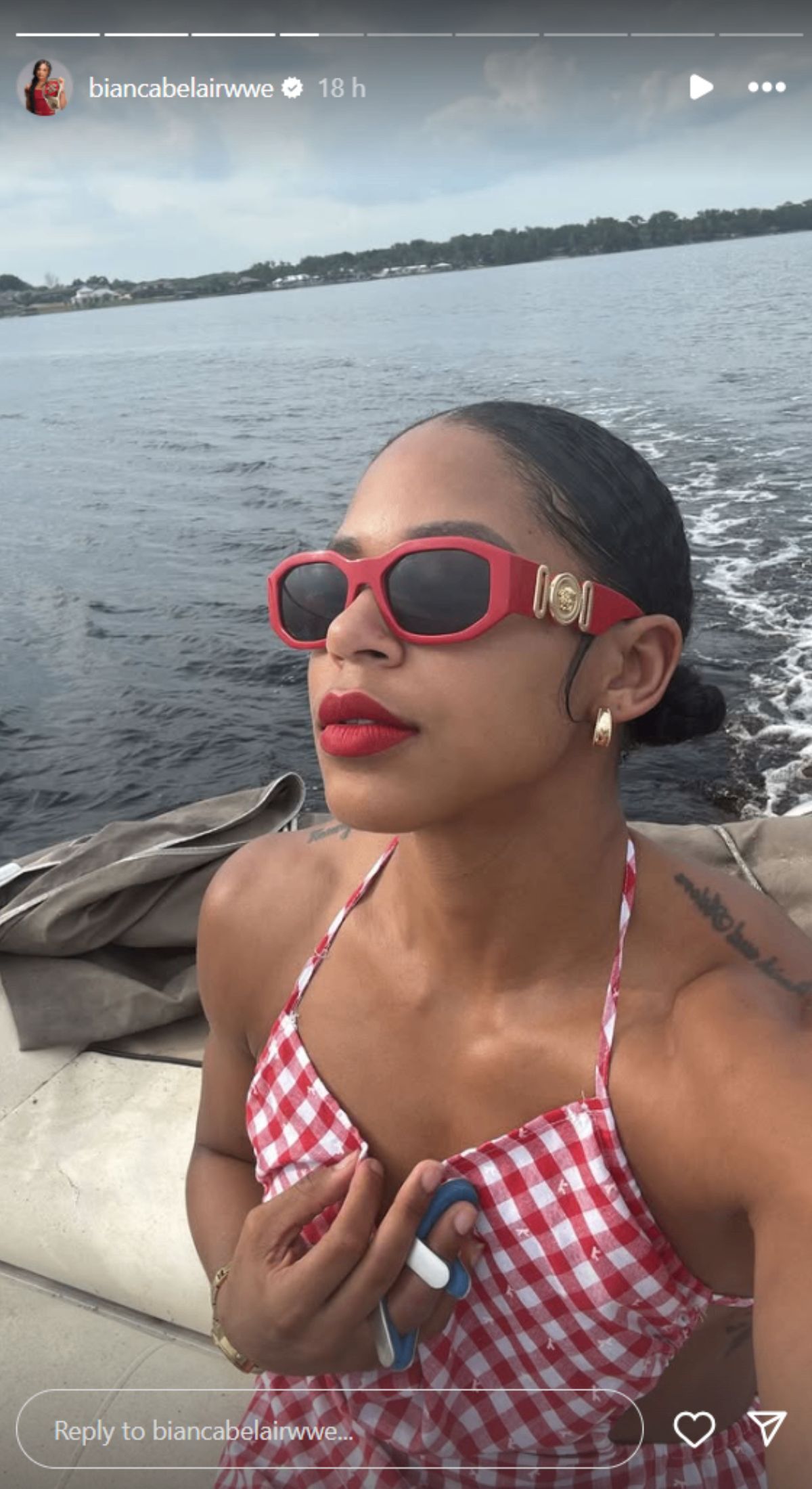 Bianca Belair shares a selfie [Picture courtesy: The EST of WWE&#039;s Instagram Story]