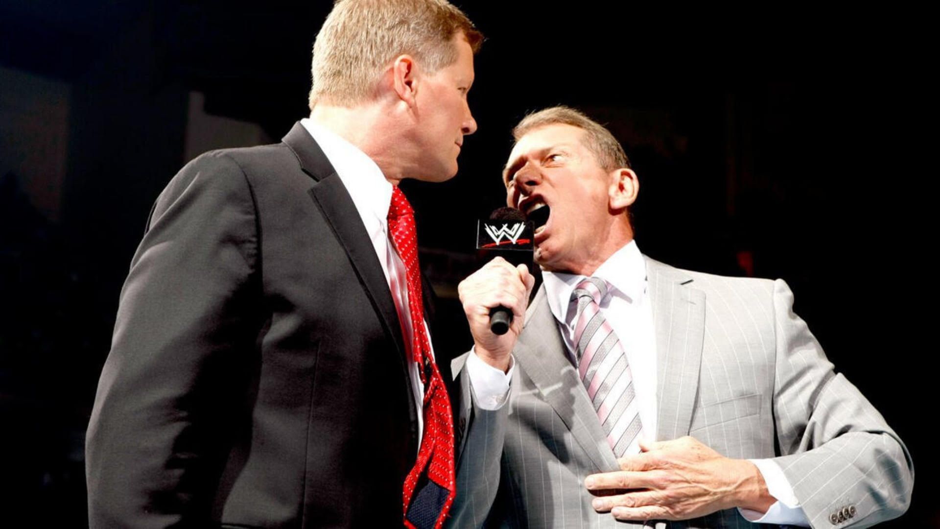 John Laurinaitis and Vince McMahon. [Image via WWE.com]