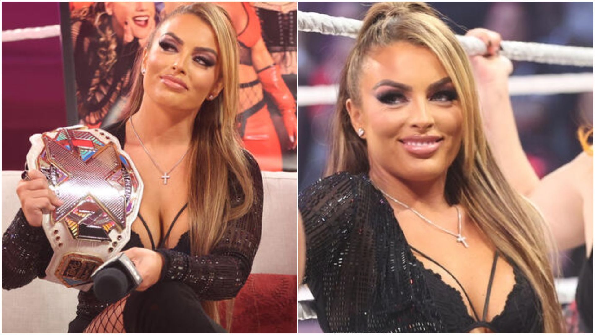 Mandy Rose is a former WWE champion. [Photos source: WWE.com]