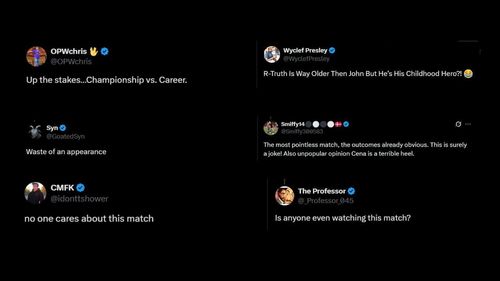 Fans go off on the booking of R Truth vs. John Cena (Credits: WWE X\Twitter)