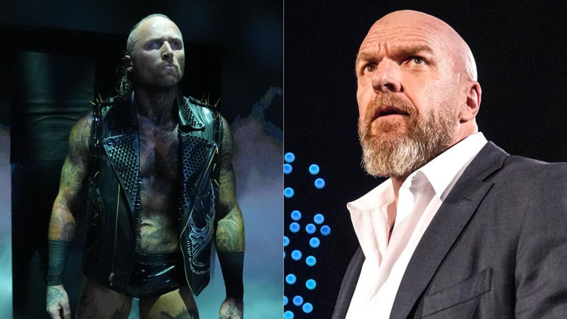 Aleister Black (left); Triple H (right) [Image Credits: wwe.com]