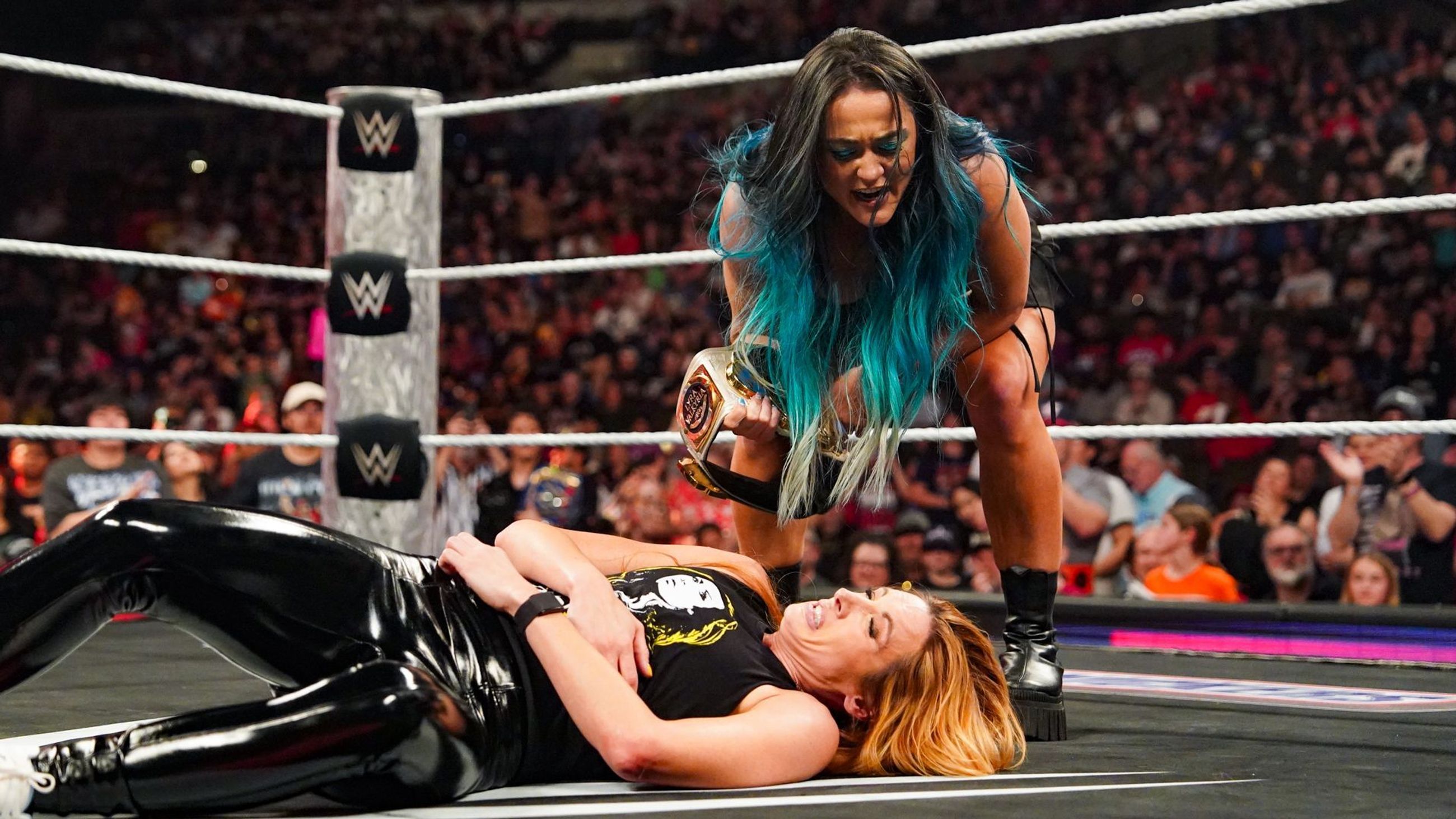 Lyra Valkyria stands tall over Becky Lynch on WWE RAW