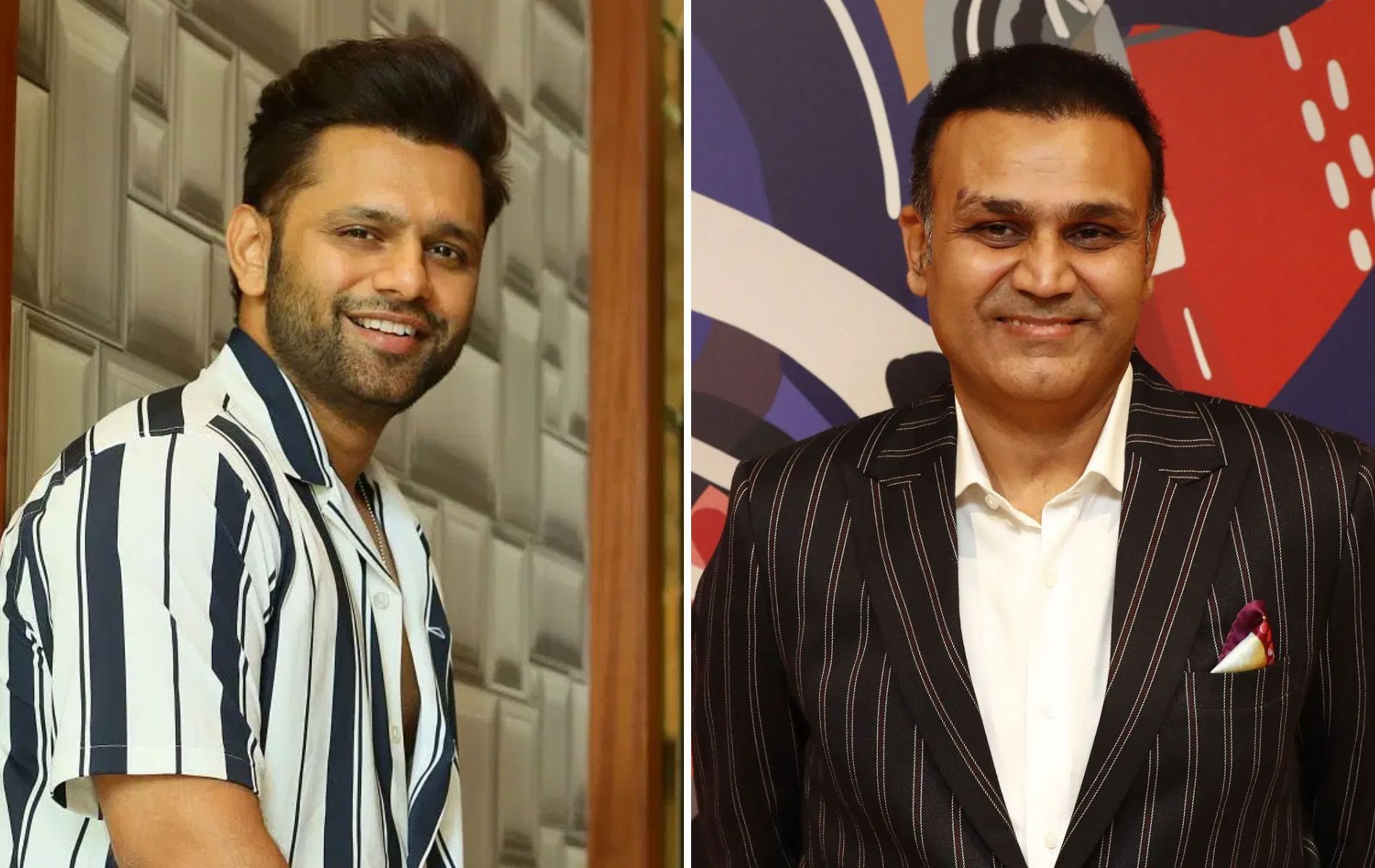 Rahul Vaidya (left) and Virender Sehwag. (Pics: Getty Images). 