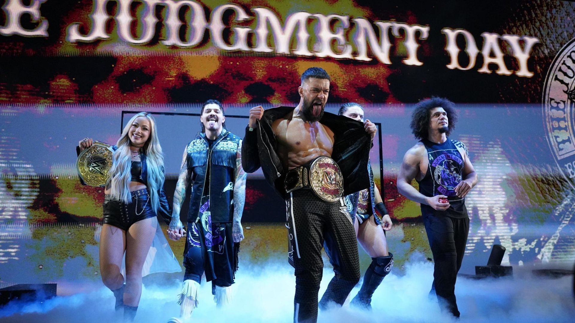 The Judgment Day faction on RAW. [Image via - Finn Balor
