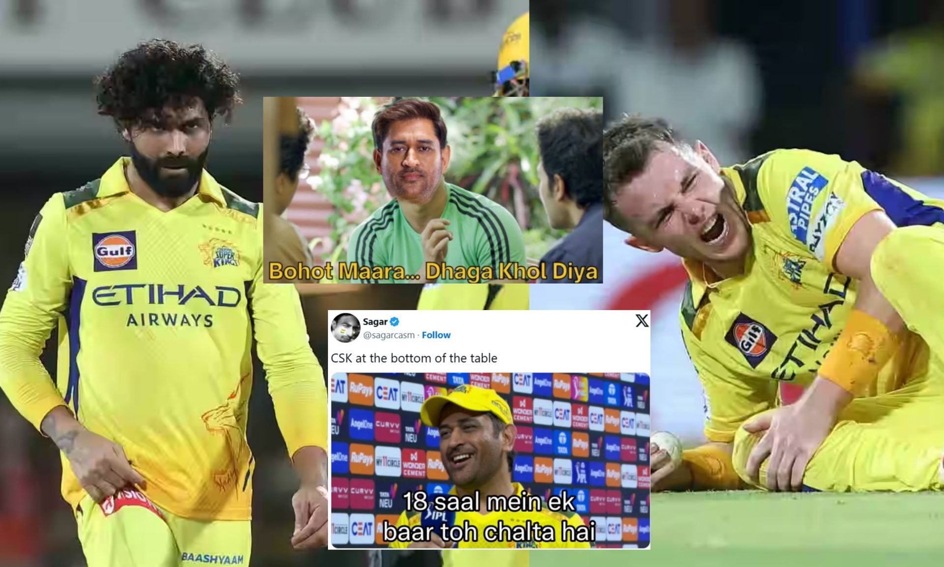 Top memes from CSK vs PBKS IPL 2025 match. (Images: bcci.tv, X - @sagarcasm, @GemsOfCricket)