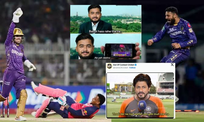 "One day he will finish RR and his career" - Top 10 funny memes as KKR edge out RR in an epic cliffhanger in IPL 2025