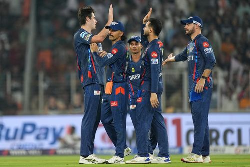 LSG players celebrate a wicket. (Credits: IPL X)