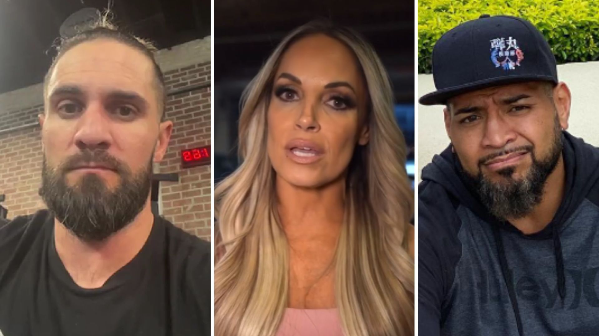 Seth Rollins (left), Trish Stratus (middle), Tonga Loa (right) [Image credits: stars