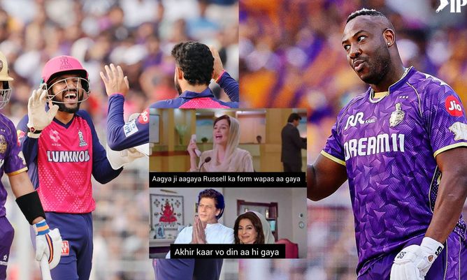 "Not finished" - Top funny memes as KKR score 206/4 in 1st innings of IPL 2025 clash vs RR