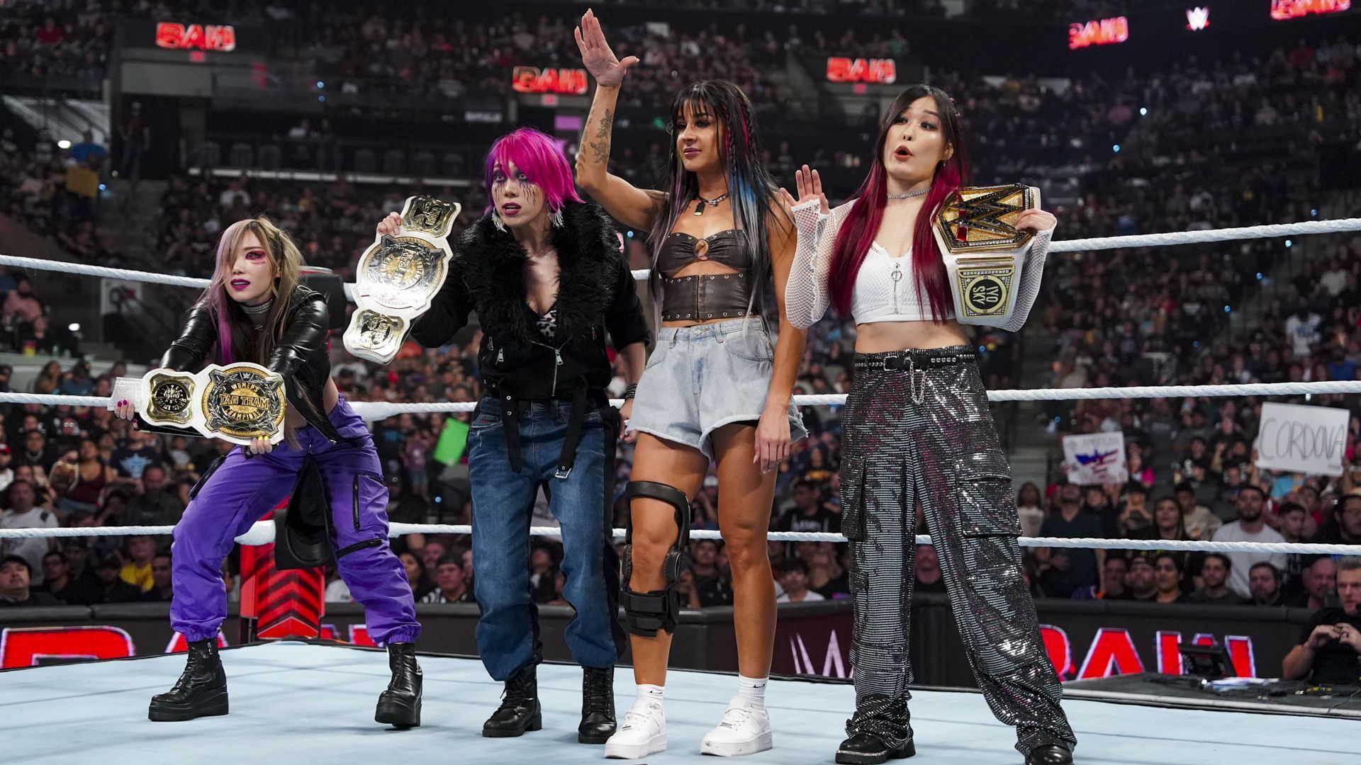 Damage CTRL stands tall in the ring on WWE RAW