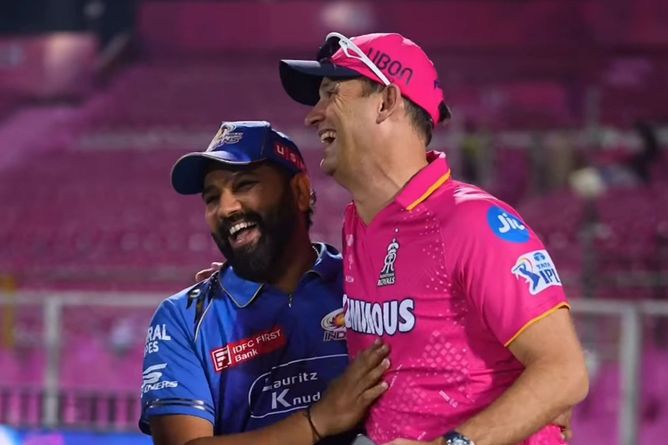 “Make sure he doesn't use it” - Rohit Sharma's hilarious quip during video call with Shane Bond's son after RR vs MI IPL 2025 match [Watch]