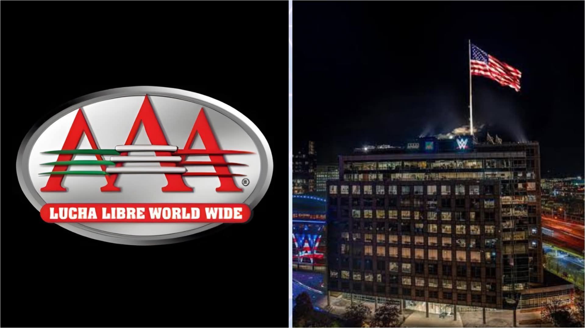 AAA logo and WWE HQ
