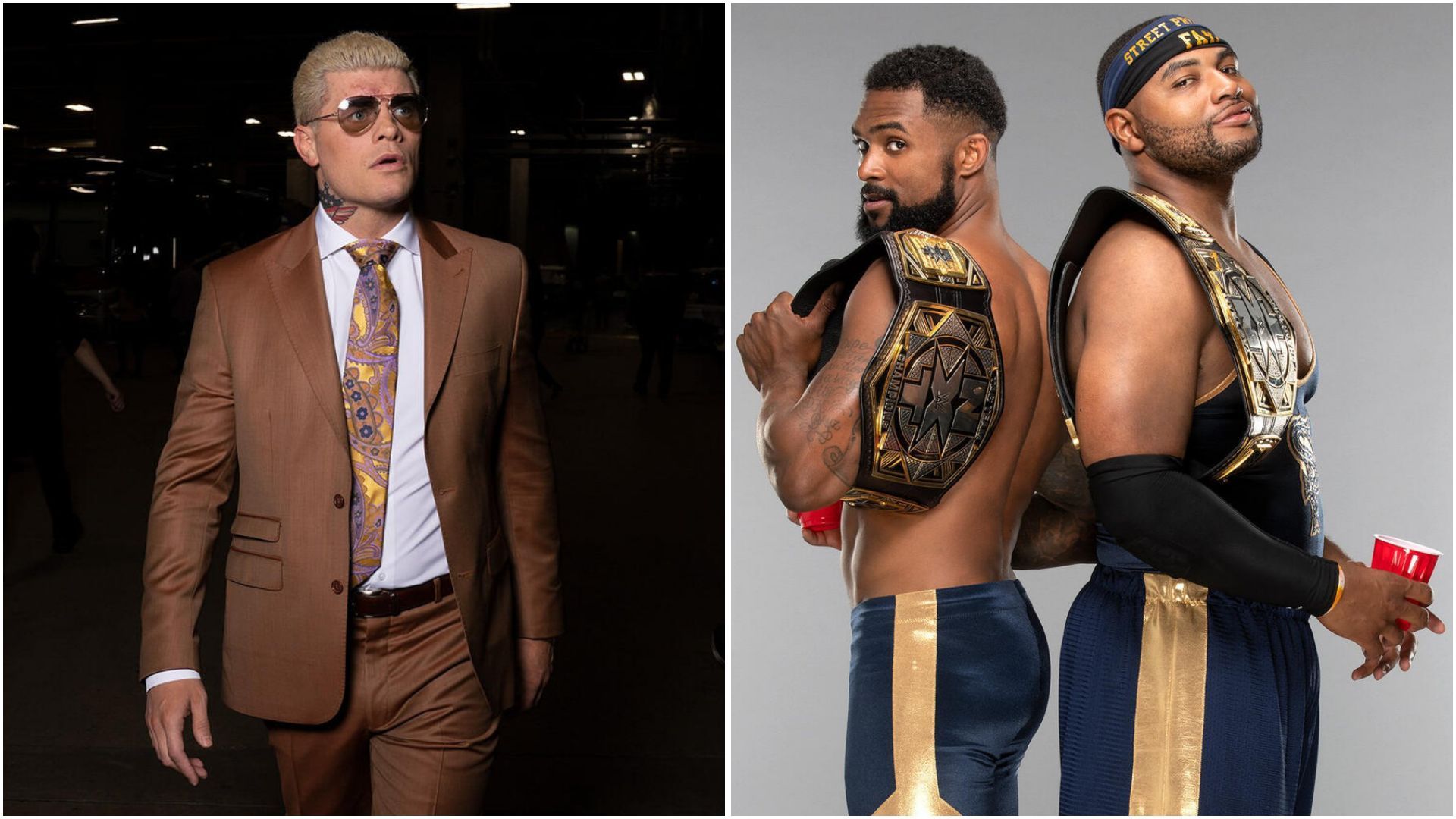 Cody Rhodes and The Street Profits. (Photos: WWE.com)