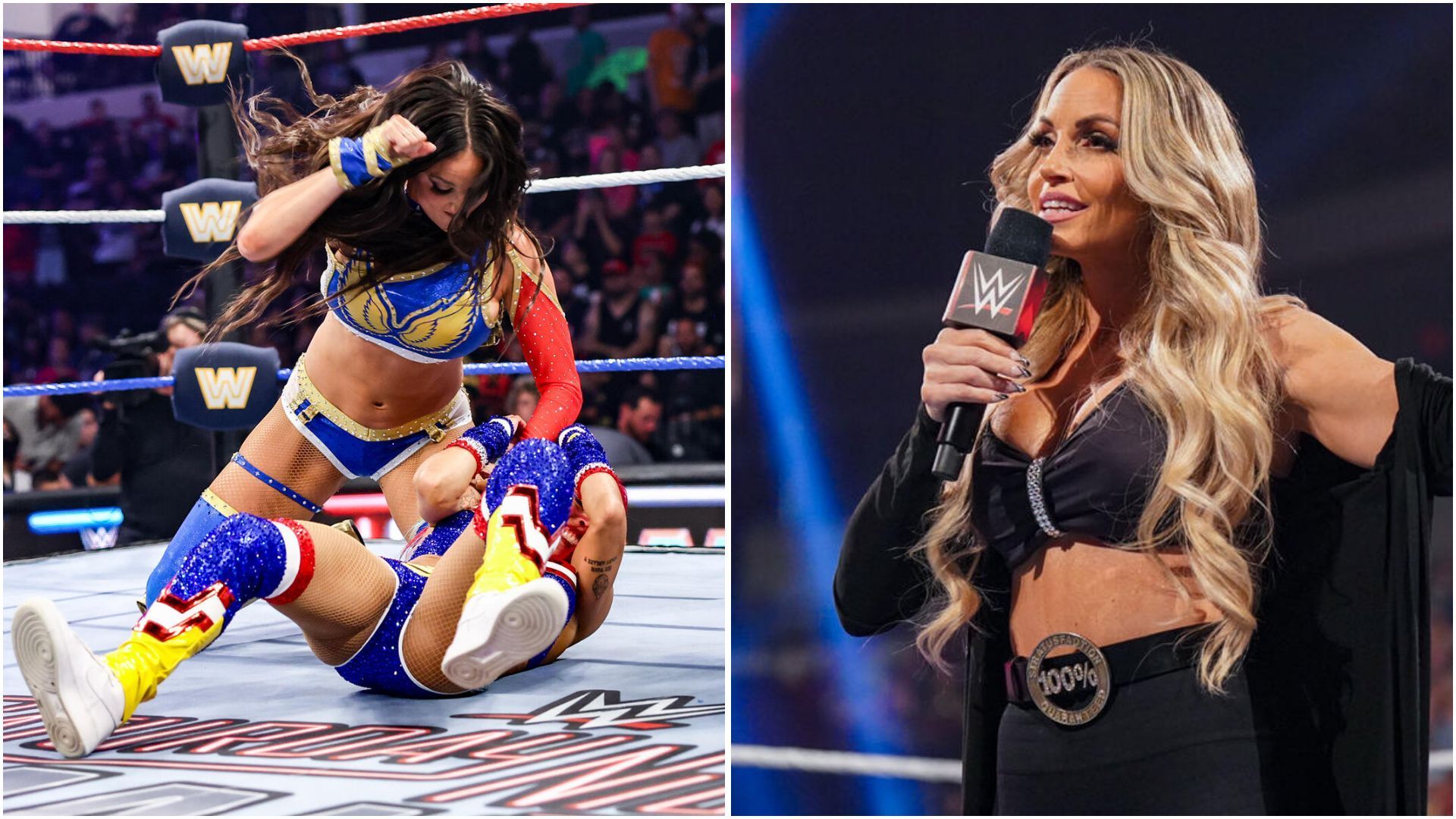 Chelsea Green, Zelina Vega and Trish Stratus. (Photos: WWE.com)