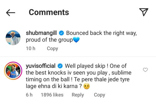 Yuvraj Singh lavishes praise on Shubman Gill (Image via Instagram-@shubmangill)