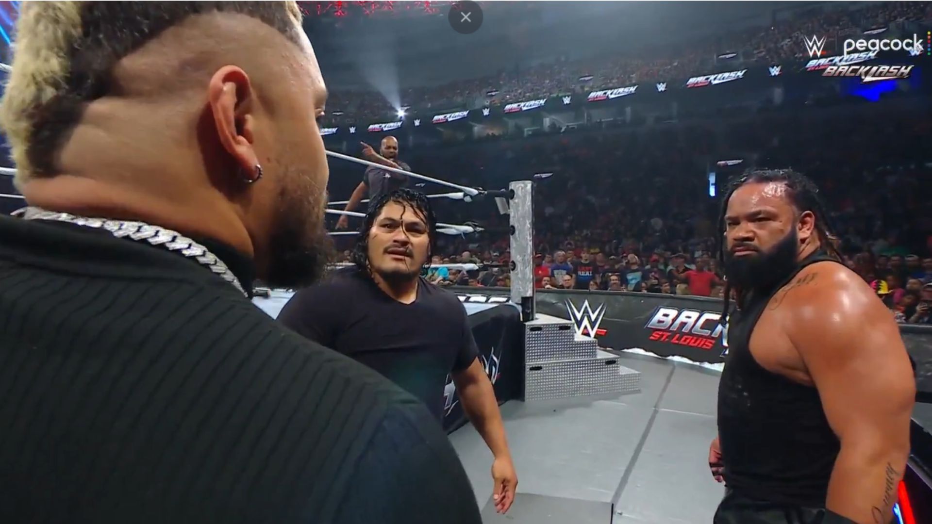 Solo Sikoa, Jeff Cobb, and Jacob Fatu (Image Credits: WWE on X)