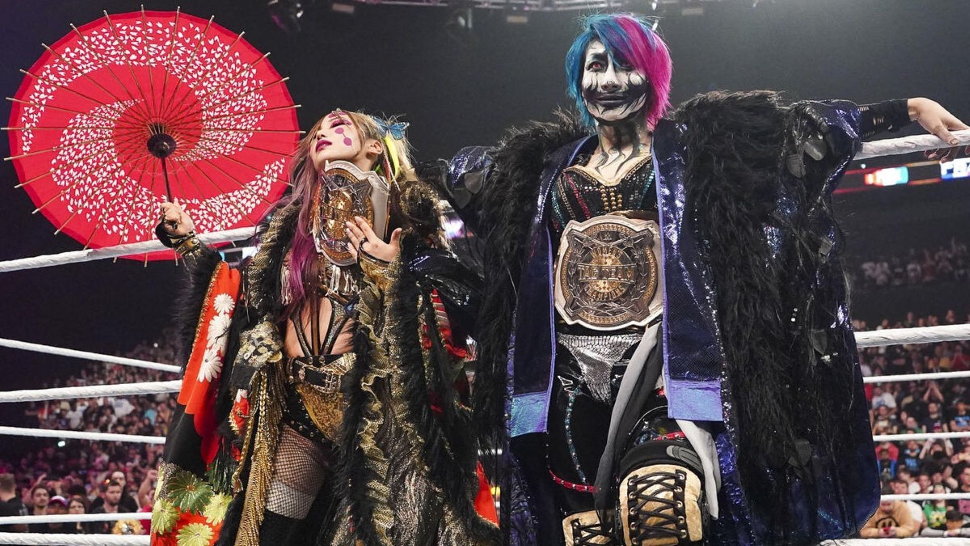 The Kabuki Warriors were Women&#039;s Tag Team Champions as members of Damage CTRL. [Image Credit: WWE.com]