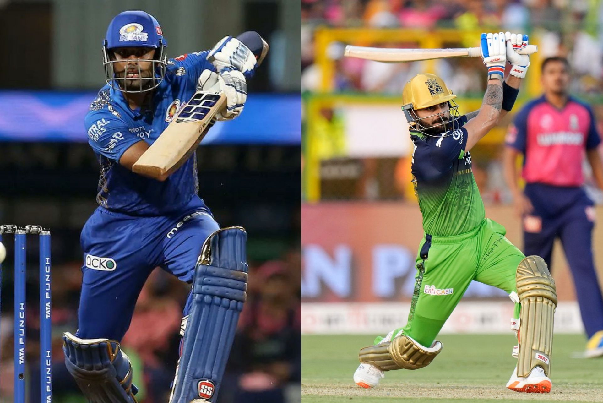 Suryakumar Yadav (L) and Virat Kohli (R) (Image via X-@IPL)