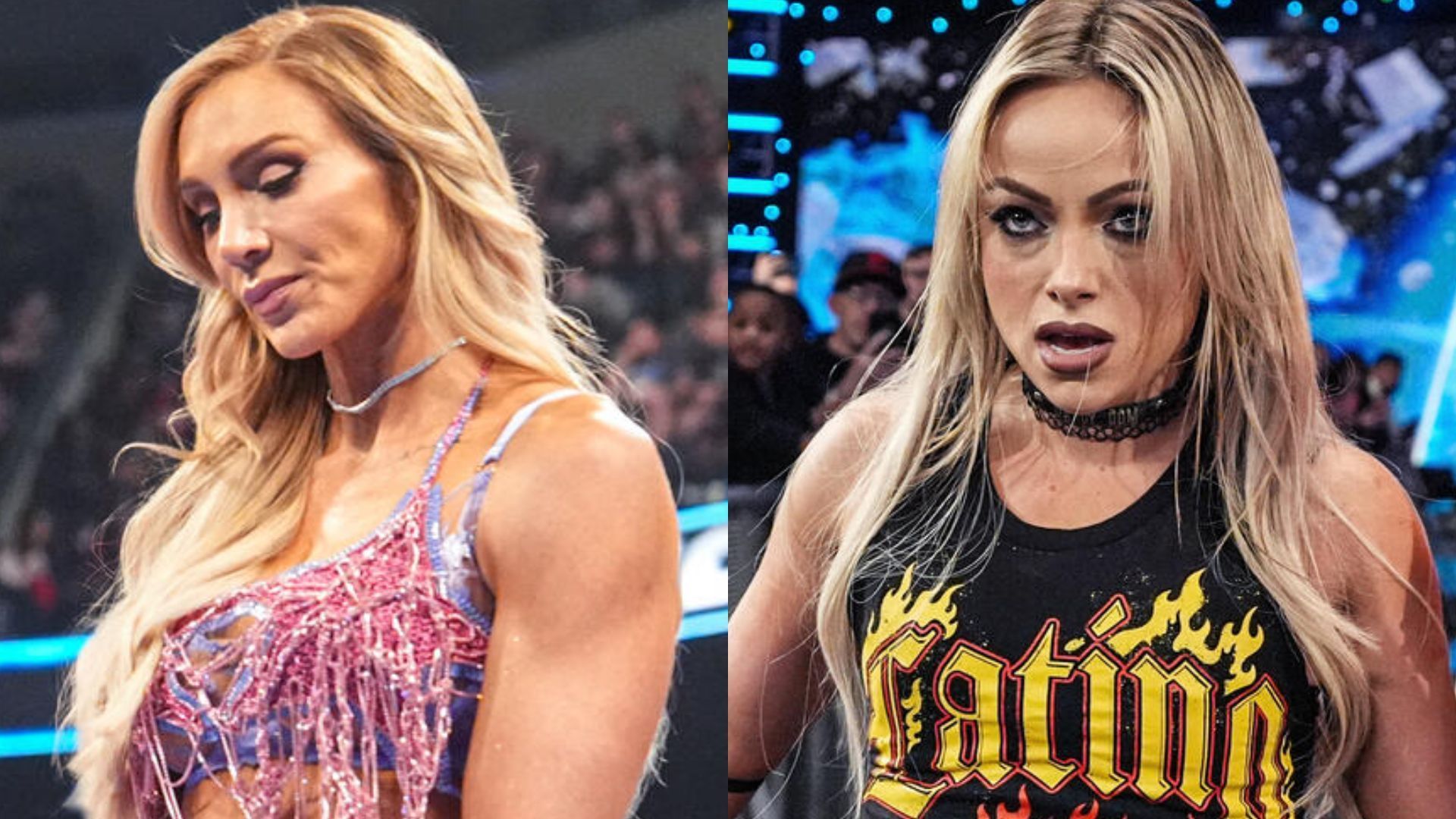 Charlotte Flair; Liv Morgan (Images via WWE.com)