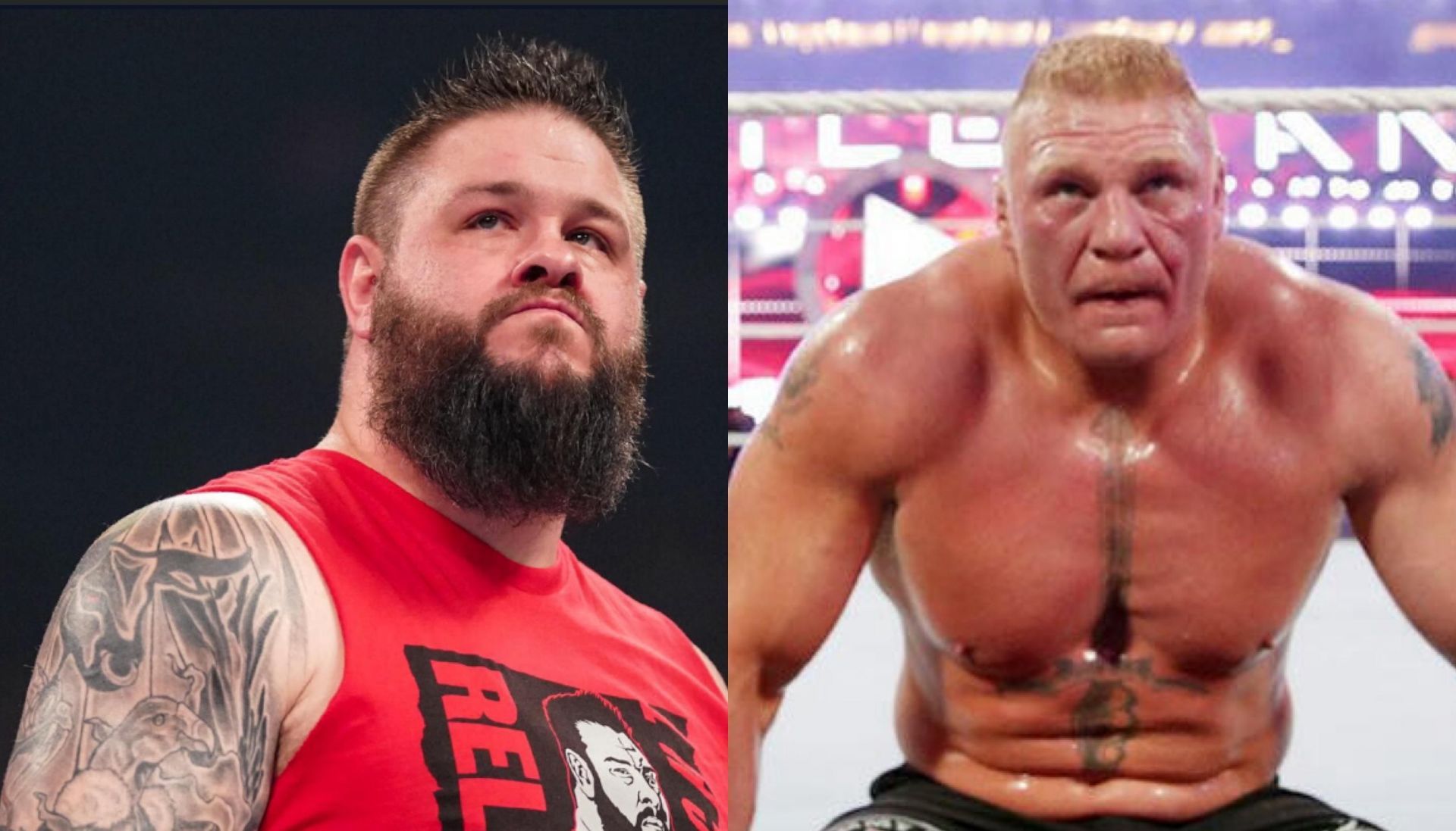 Kevin Owens (left), Brock Lesnar (right)  [Image Credits: wwe.com]