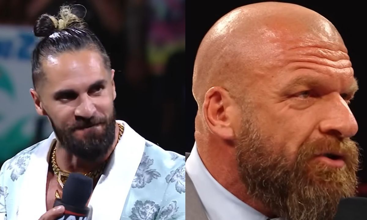 Former WWE World Heavyweight Champion, Seth Rollins (L) and WWE CCO Triple H (R). [Photo credit: WWE YouTube]