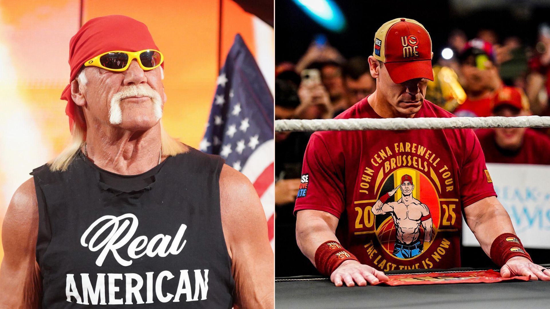 Hulk Hogan (left) and John Cena on RAW (Pictures courtesy: WWE.com)