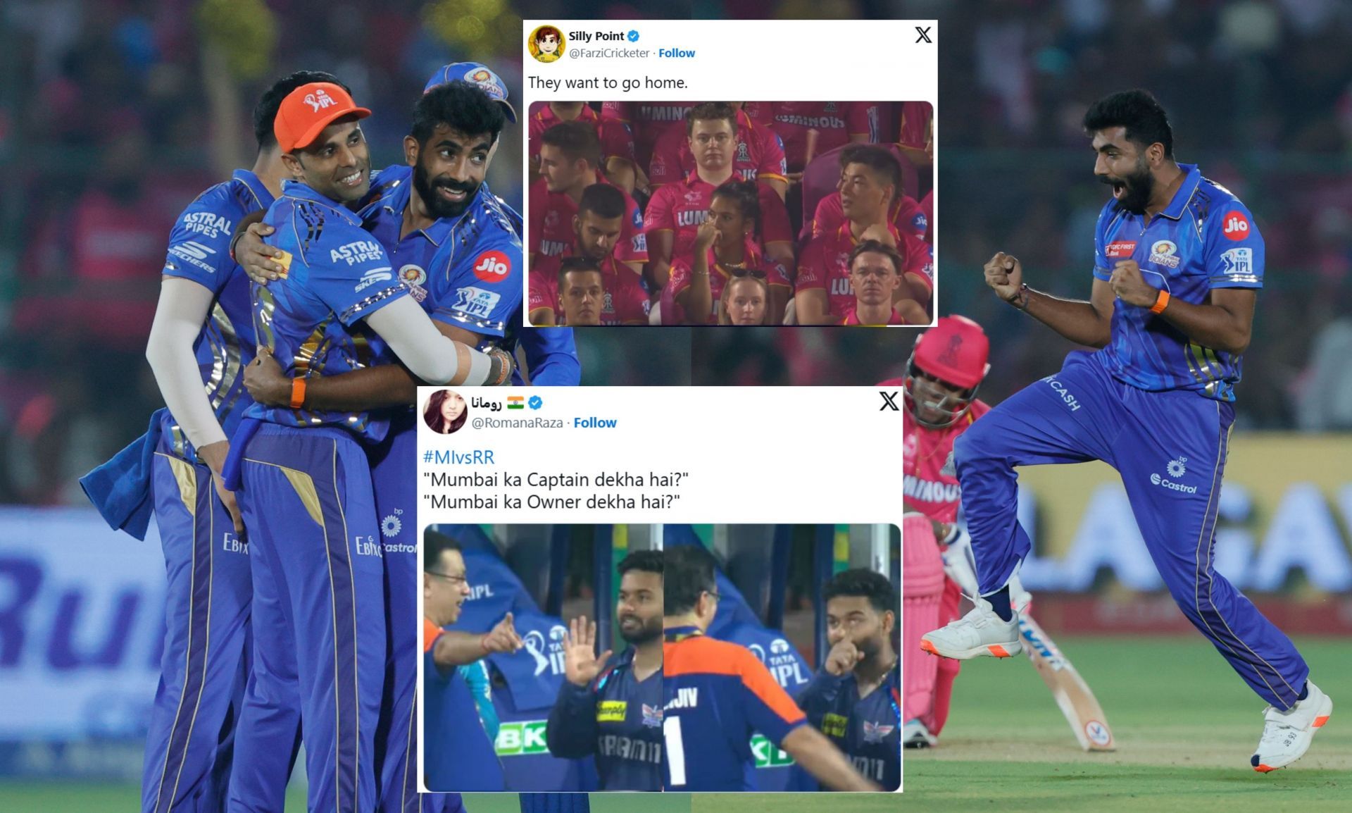 Top memes from MI vs RR IPL 2025 match. (Image: X - IPL, @FarziCricketer, @RomanaRaza)