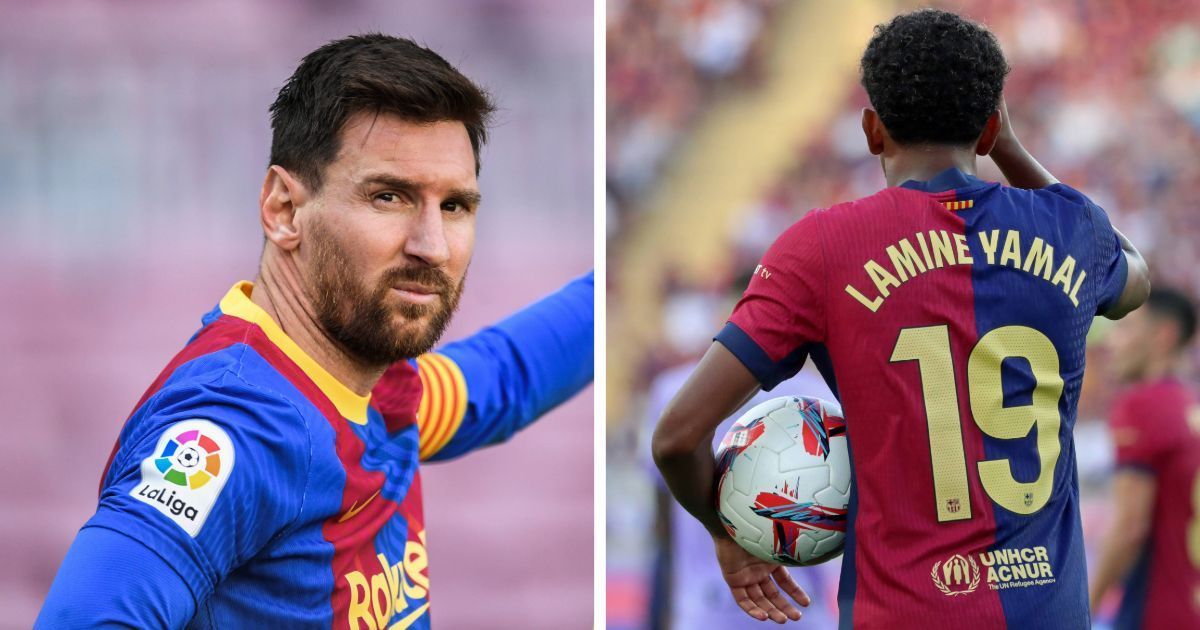  Lionel Messi (left) and  Lamine Yamal 