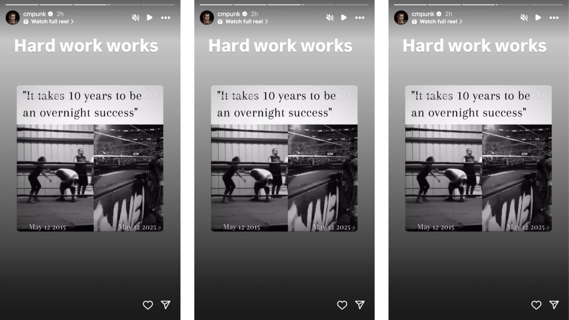 Punk dnes na Instagrame Perezovi poslal úprimnú správu. (Obrázkový kredit: History CM punk Instagram)